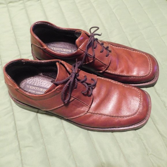 Men's VENTURINI gorgeous & supple Italian leather square toe brown shoes GUC 11 - Picture 13 of 14